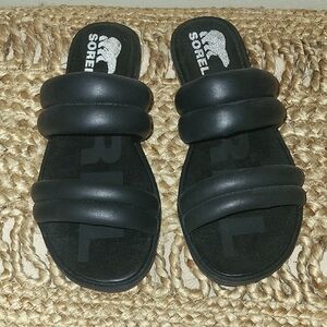 Sorel Black Double Strap Slides